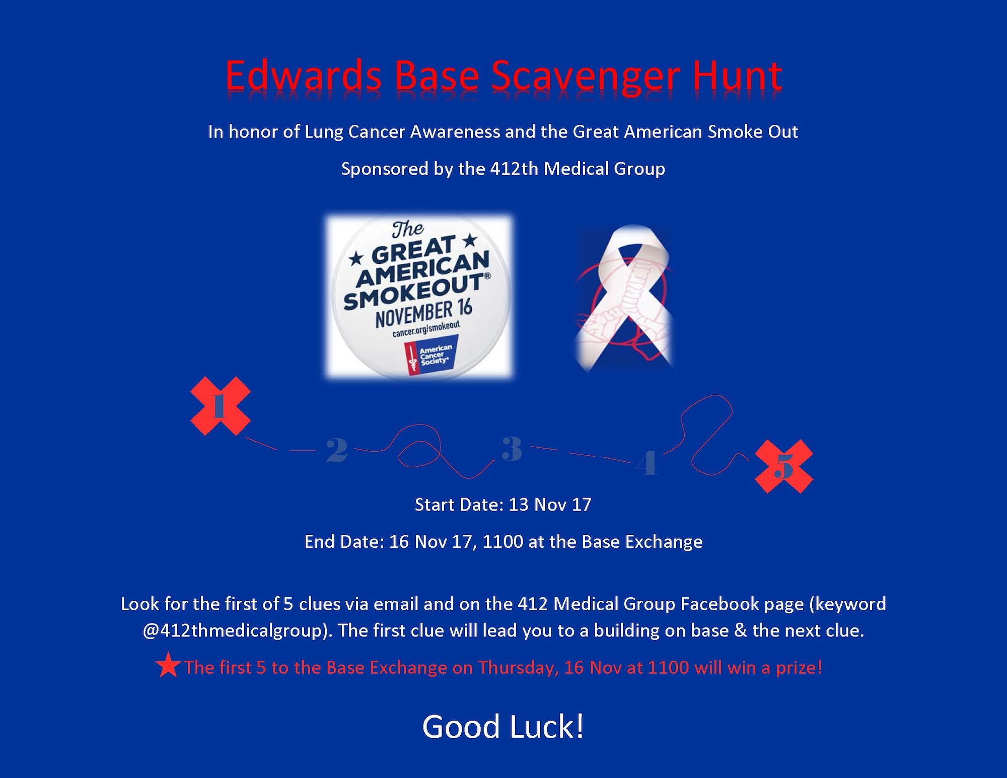 412th MDG promotes Lung Cancer Awareness Month with scavenger hunt