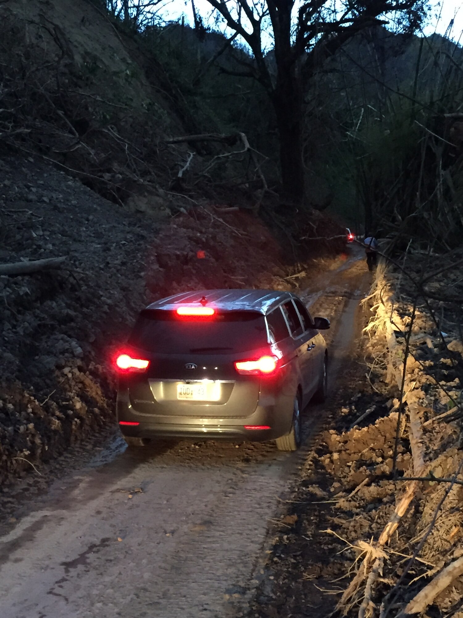 UTUADO, Puerto Rico – Washington Air National Guardsman Master Sgt. Richard Dessert travels the treacherous roads near Utuado in order to deliver Hurricane Maria relief supplies Oct. 5, 2017.  Dessert volunteered to deploy in support of his civilian employer, World Vision, to provide Hurricane Maria relief and IT support.  (Courtesy photo by Richard Dessert)