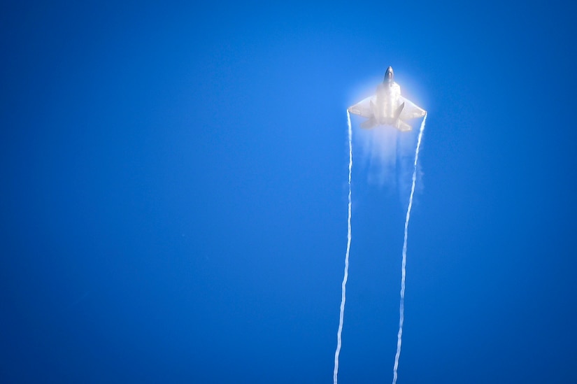 F-22 Raptor airborne.