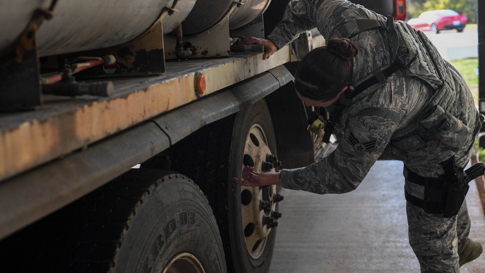 Security forces Airmen protect base through inspection