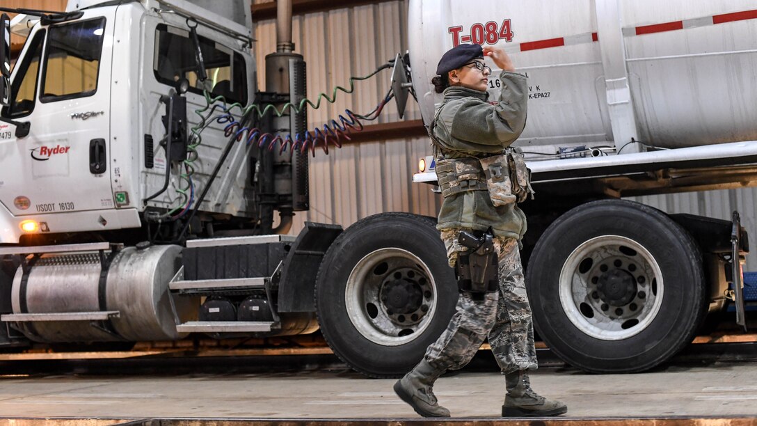 Security forces Airmen protect base through inspection