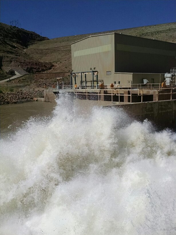 ABIQUIU LAKE, N.M. – Spring runoff as seen from downstream of the power generating plant area, April 1, 2017.