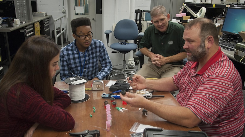 Area high schol students particiapate in a job shadow day at Wrigtht-Patterson Air Force Base, Ohio