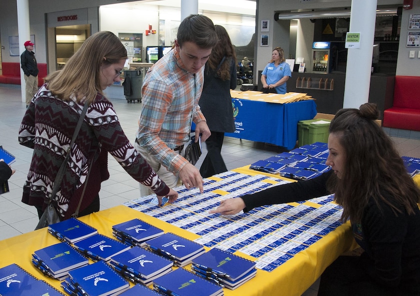 Area high schol students particiapate in a job shadow day at Wrigtht-Patterson Air Force Base, Ohio