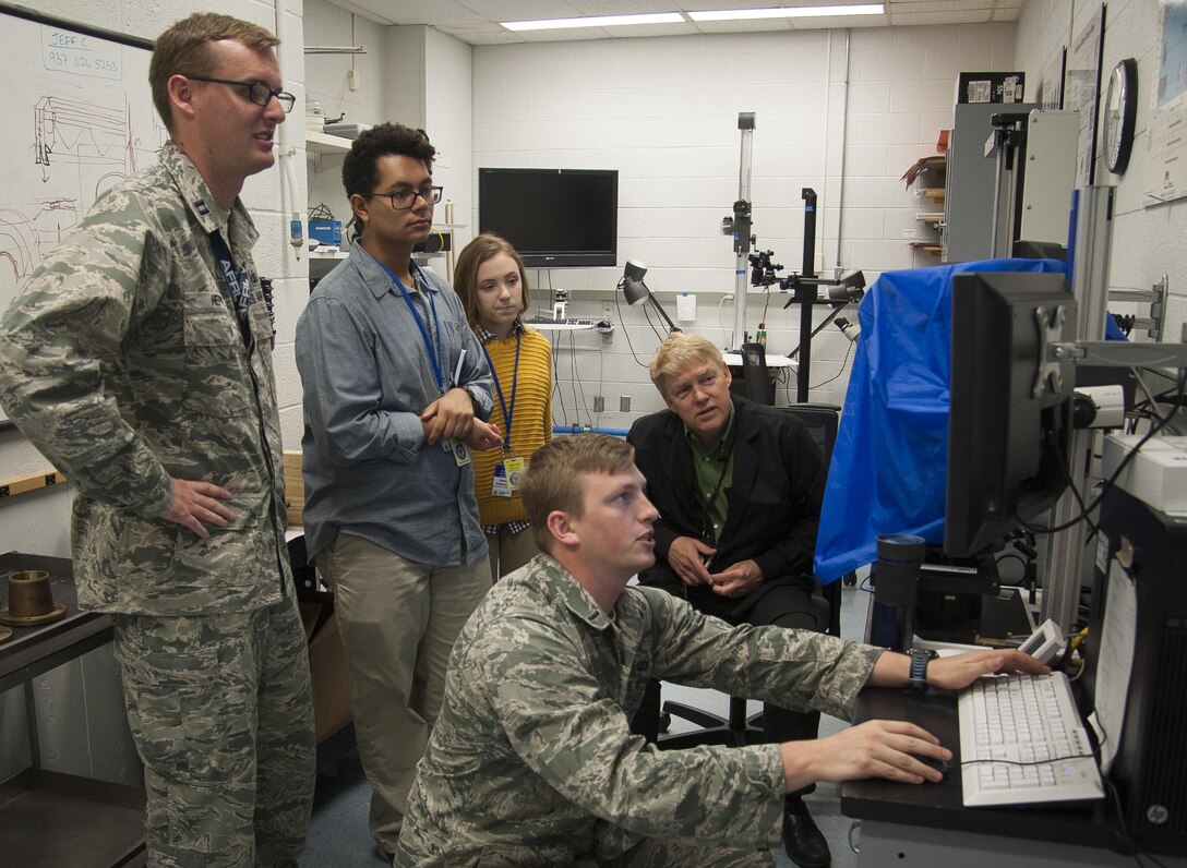 Area high schol students particiapate in a job shadow day at Wrigtht-Patterson Air Force Base, Ohio