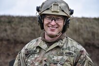 Staff Sgt. Loren Keeler, 407th Civil Affairs Battalion, on the M16 range at the 353rd Civil Affairs Command Best Warrior Competition at Fort McCoy, Wisconsin, November 2, 2017. Keeler went on to win the title of 353rd CACOM 2017 Non-Commissioned Officer of the Year. 
(U.S. Army Reserve photo by Catherine Lowrey, 88th Regional Support Command Public Affairs Office)