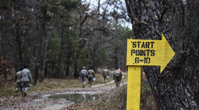 Soldiers competing in the 353rd Civil Affairs Command Best Warrior Competition head out on a Land Navigation Course at Fort McCoy, Wisconsin, November 3, 2017.
(U.S. Army Reserve photo by Catherine Lowrey, 88th Regional Support Command Public Affairs Office)