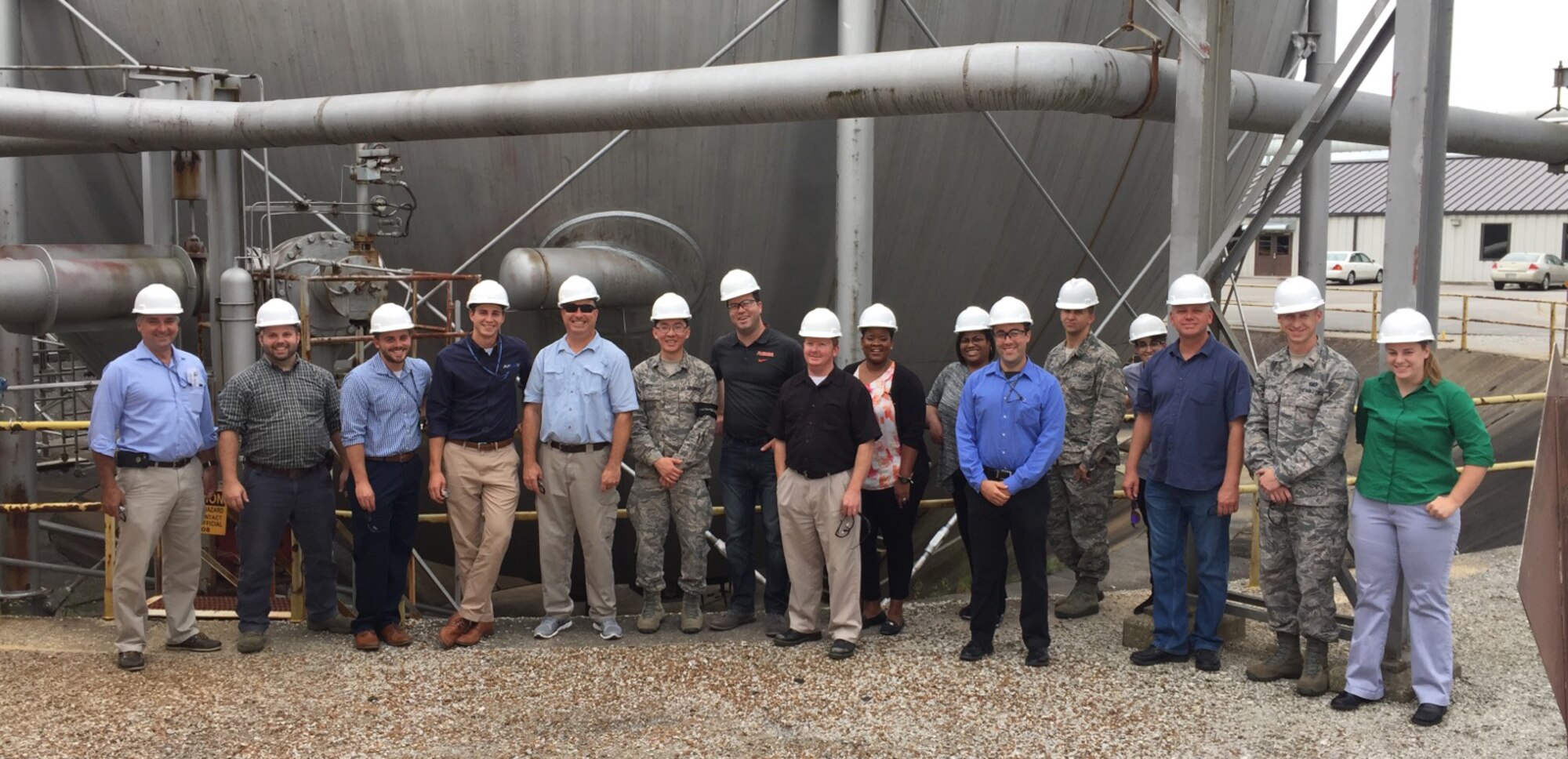 Junior Force Council groups from Wright-Patterson AFB and Edwards AFB visit AEDC. The groups, affiliated with the Air Force Research Laboratory, visited in late August to view AEDC processes and procedures and share ideas and best practices. (Courtesy photo)