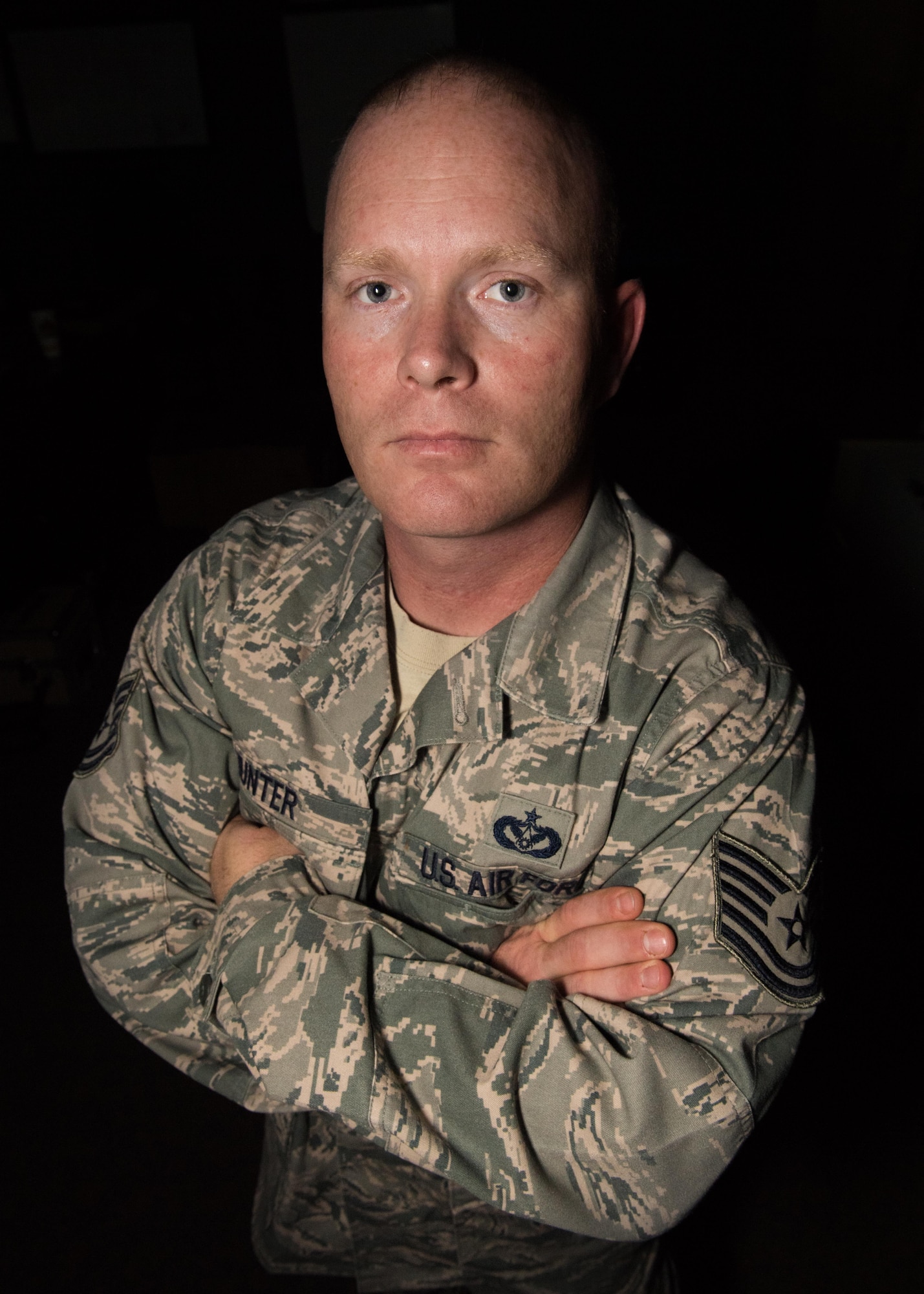 Tech. Sgt. Kenny Hunter, 2nd Civil Engineer Squadron structures NCO in-charge, poses for a photo at Barksdale Air Force Base, La., Nov. 6, 2017.