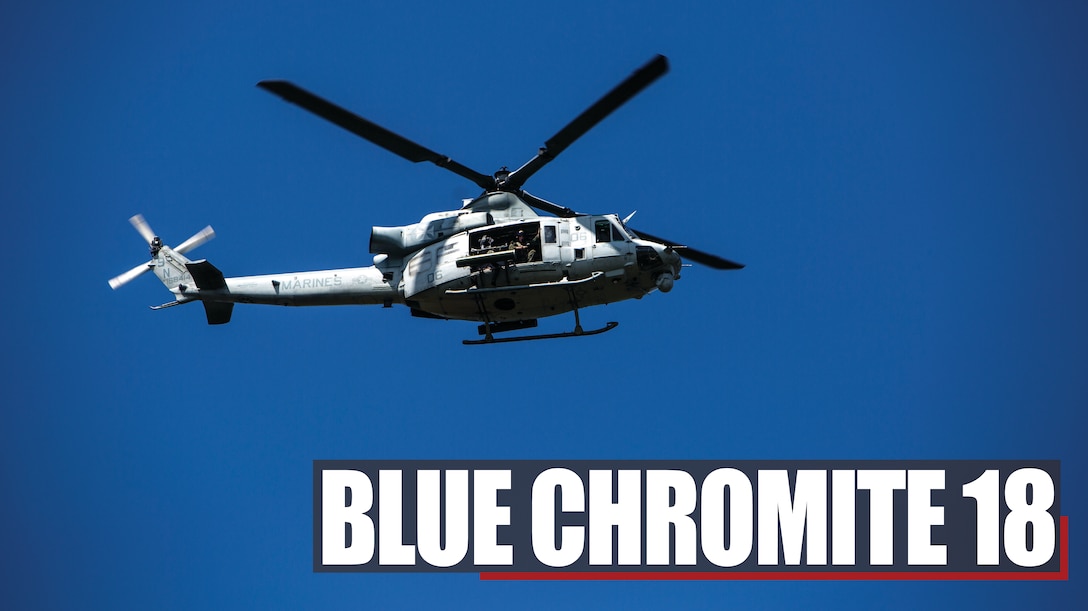 Marines with 1st Marine Aircraft Wing participated in the joint field training exercise Blue Chromite 2018, throughout the prefecture of Okinawa, Japan, October 23 – November 3, 2017. BC18 is a U.S.-only mission rehearsal which strengthens the Navy-Marine Corps expeditionary, amphibious rapid- response capabilities required to swiftly and effectively respond to a regional crisis or contingency across the Indo-Asia-Pacific region.