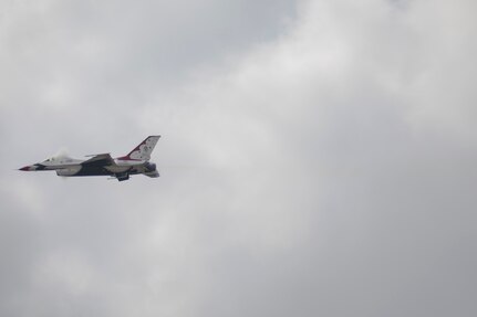The Air Force displayed capabilities of their aircraft through aerial demonstrations and static displays.
