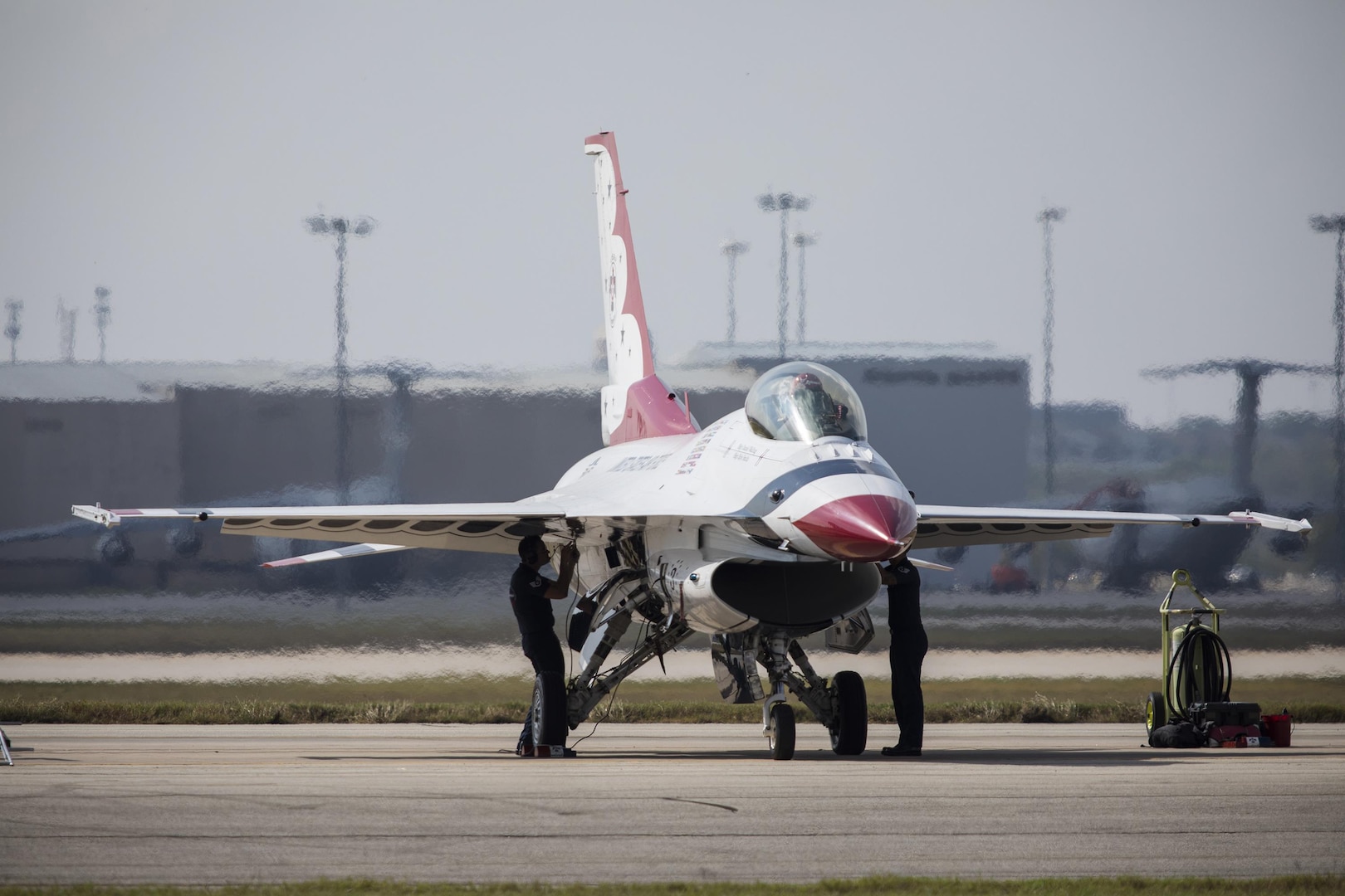 The Air Force displayed capabilities of their aircraft through aerial demonstrations and static displays.