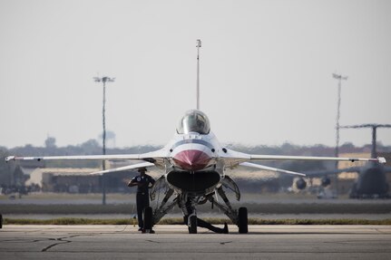 The Air Force displayed capabilities of their aircraft through aerial demonstrations and static displays.