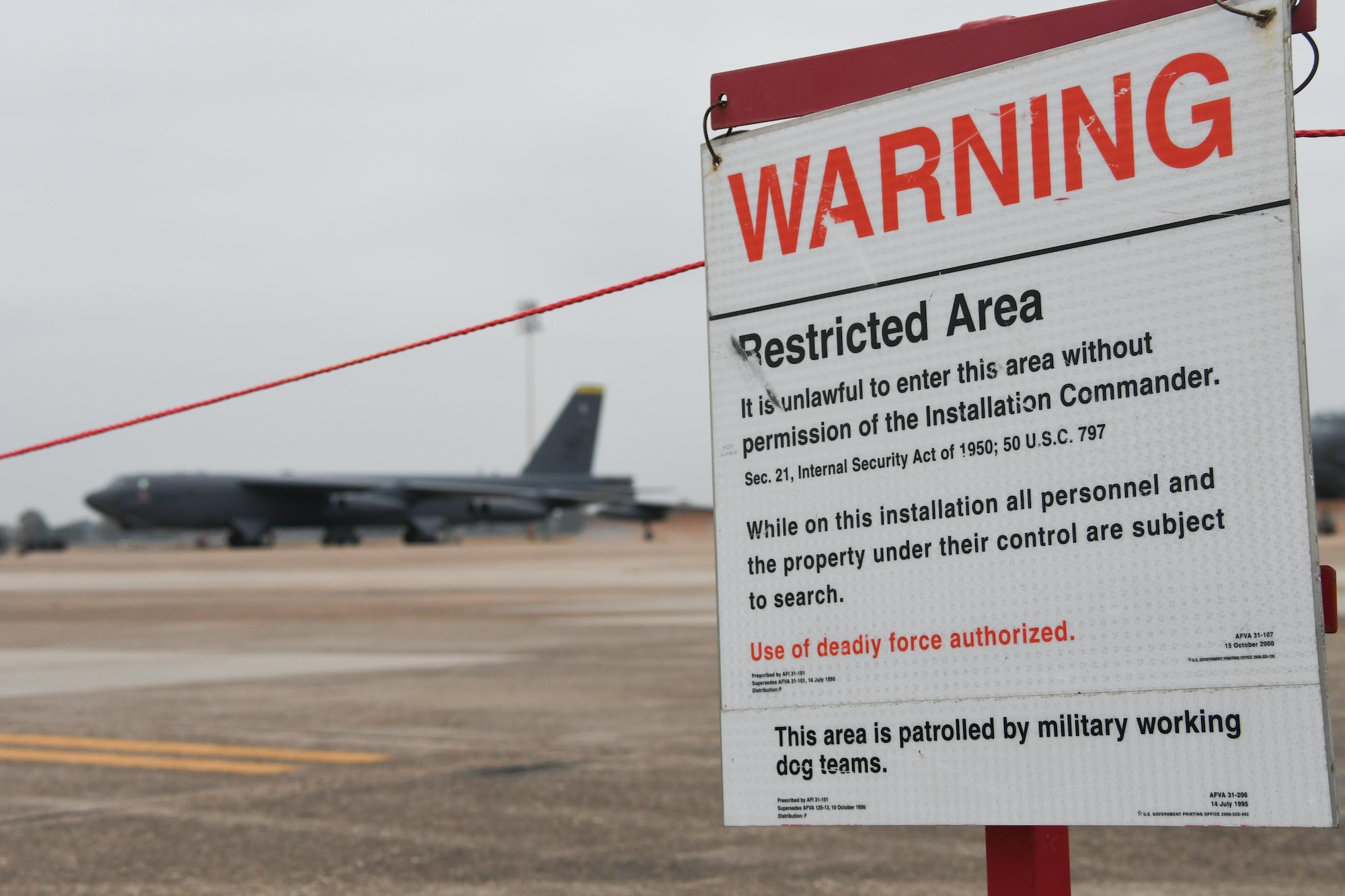 A B-52 Stratofortress is parked on the flight line during Exercise Global Thunder 18 at Barksdale Air Force Base, La., Nov. 4, 2017.