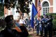 Evans Rhett sings the national anthem as members of West Lowndes High School Air Force Junior ROTC Honor Guard present the colors during a Veterans Day ceremony at the Lowndes County Courthouse Nov. 11, 2017, in Columbus, Mississippi. Members of Columbus AFB and the city of Columbus came together to organize a parade and ceremony to honor veterans. (U.S. Air Force photo by Staff Sgt. Christopher Gross)