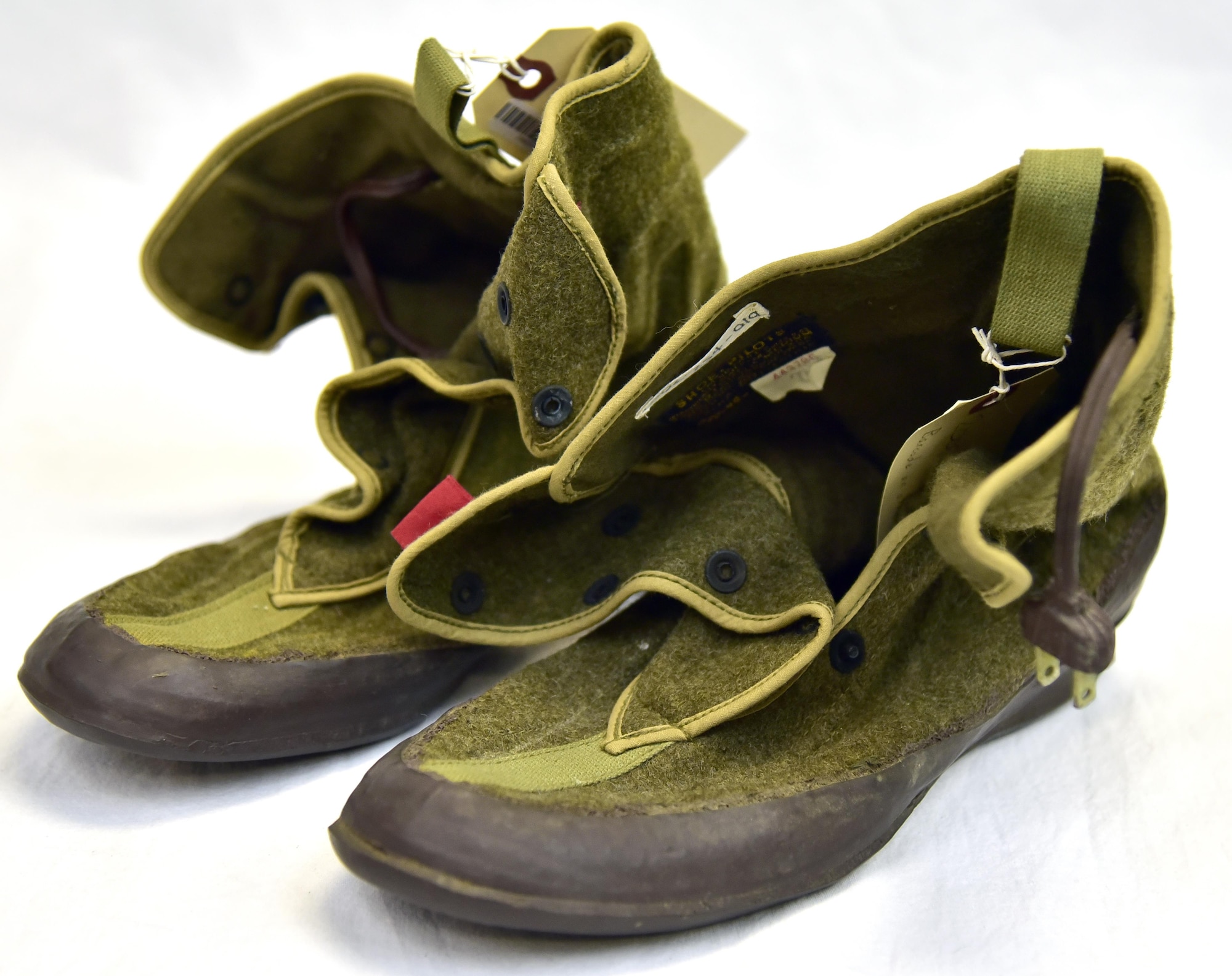 Plans call for this artifact to be displayed near the B-17F Memphis Belle™ as part of the new strategic bombardment exhibit in the WWII Gallery, which opens to the public on May 17, 2018. Electrically-heated shoe inserts used to combat the bitter cold, which dropped to as low as -50°F at high altitude (20-30,000 feet).