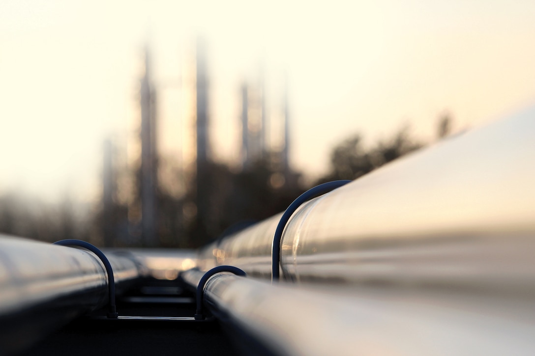 The journey of Jet A jet fuel from the refinery in Houston to its destination at Joint Base Andrews, Maryland, includes transport by commercial pipeline and barge, as well as additization to transform it into F-24 – jet fuel with military additives.