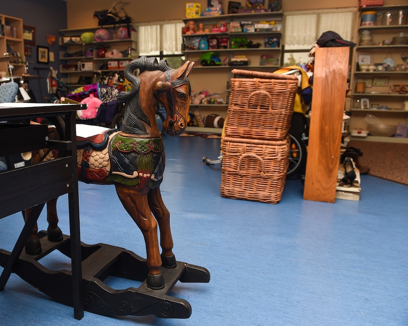 Merchandise is displayed in the Langley Thrift Shop at Joint Base Langley-Eustis, Va., Oct. 12, 2017.