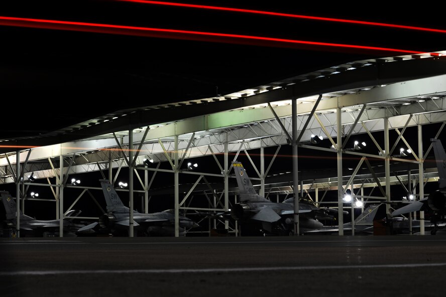 U.S. Airmen assigned to the 77th Fighter Squadron deployed to an undisclosed location in Southwest Asia in support of Operation Freedom's Sentinel.