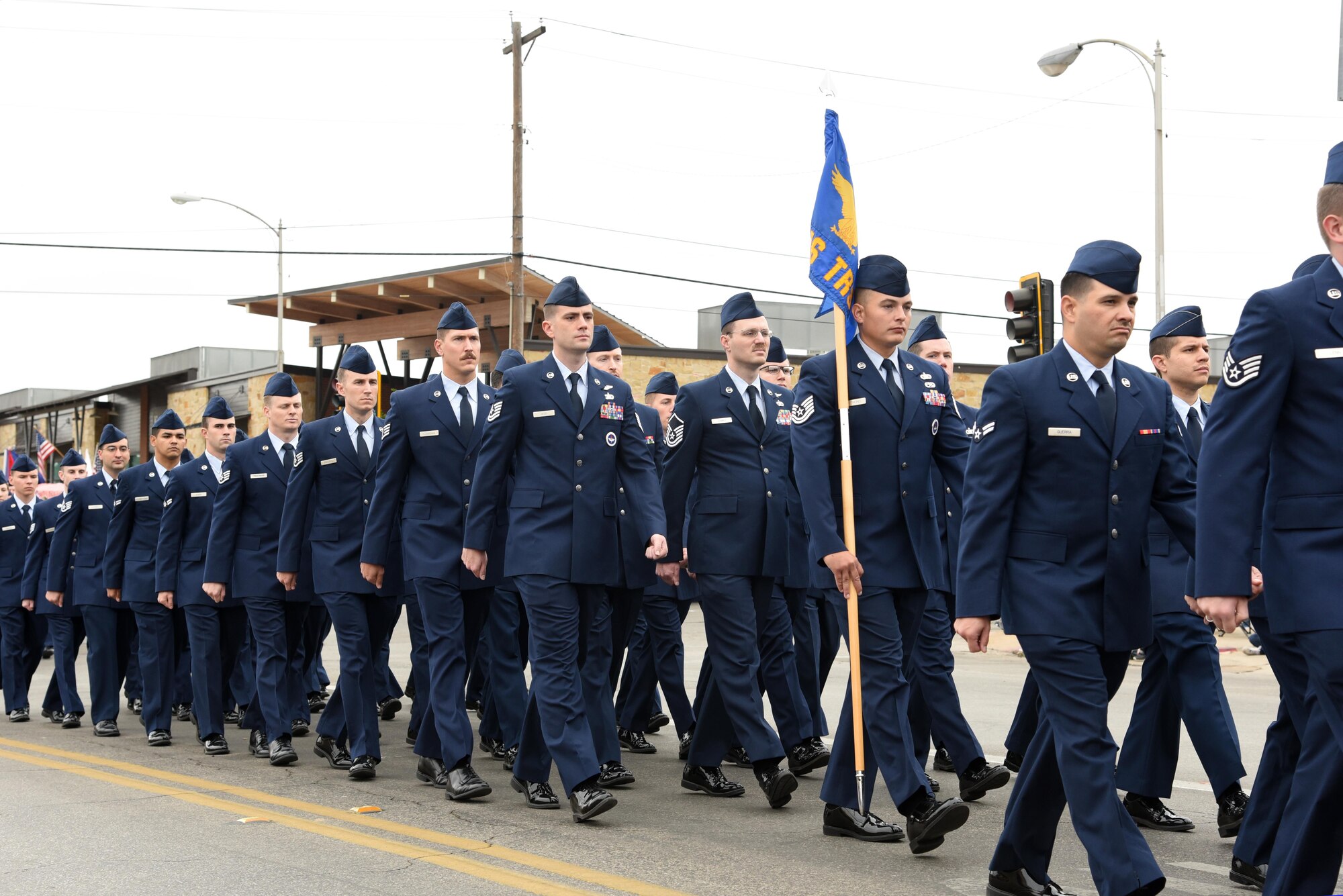 Members of the 316th Training Squadron march in formation in San Angelo’s Veteran’s Day Parade Nov. 11, 2017, San Angelo, Texas.