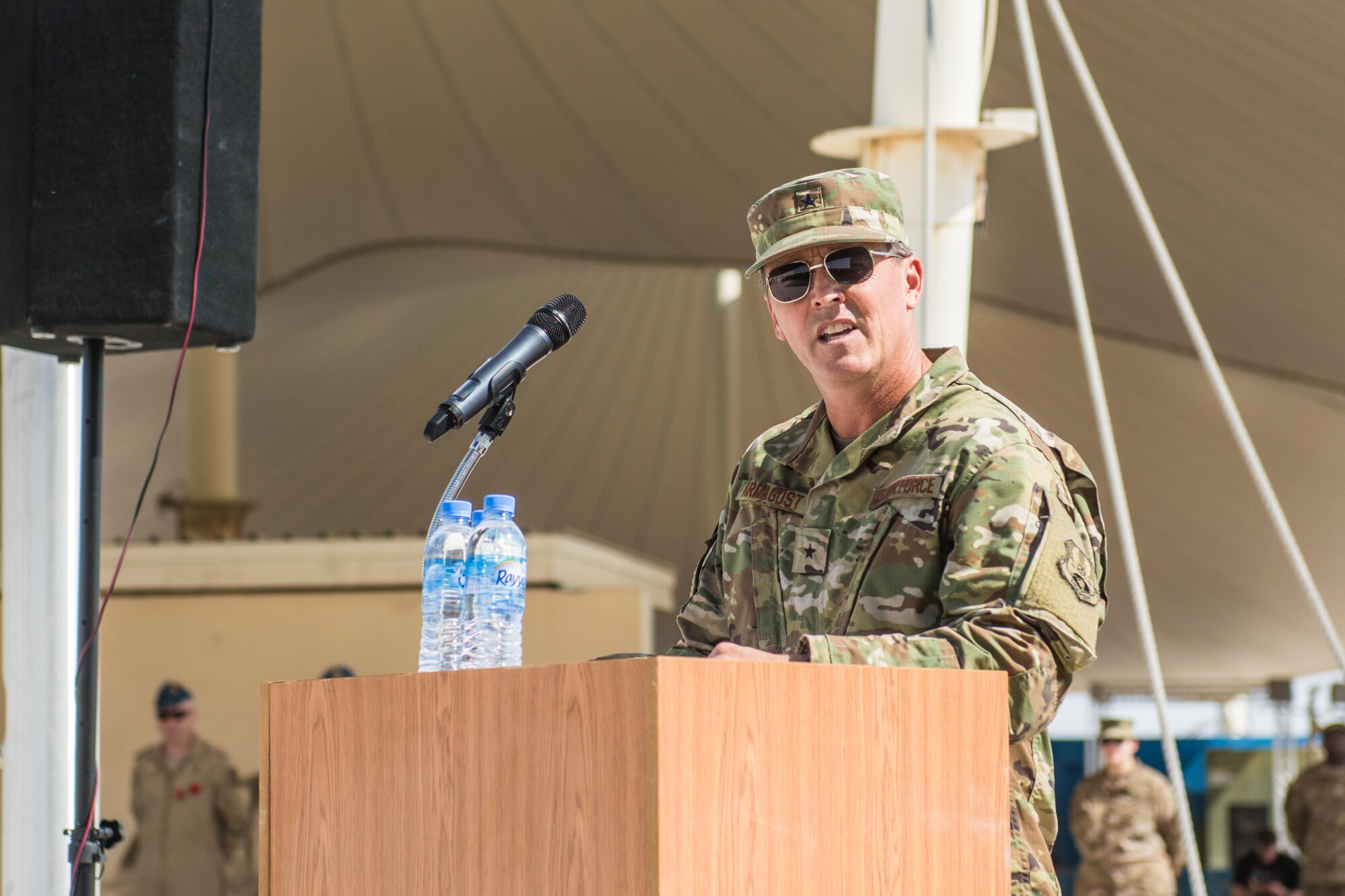 Coalition partners hold joint Remembrance and Veterans Day parade at Al Udeid