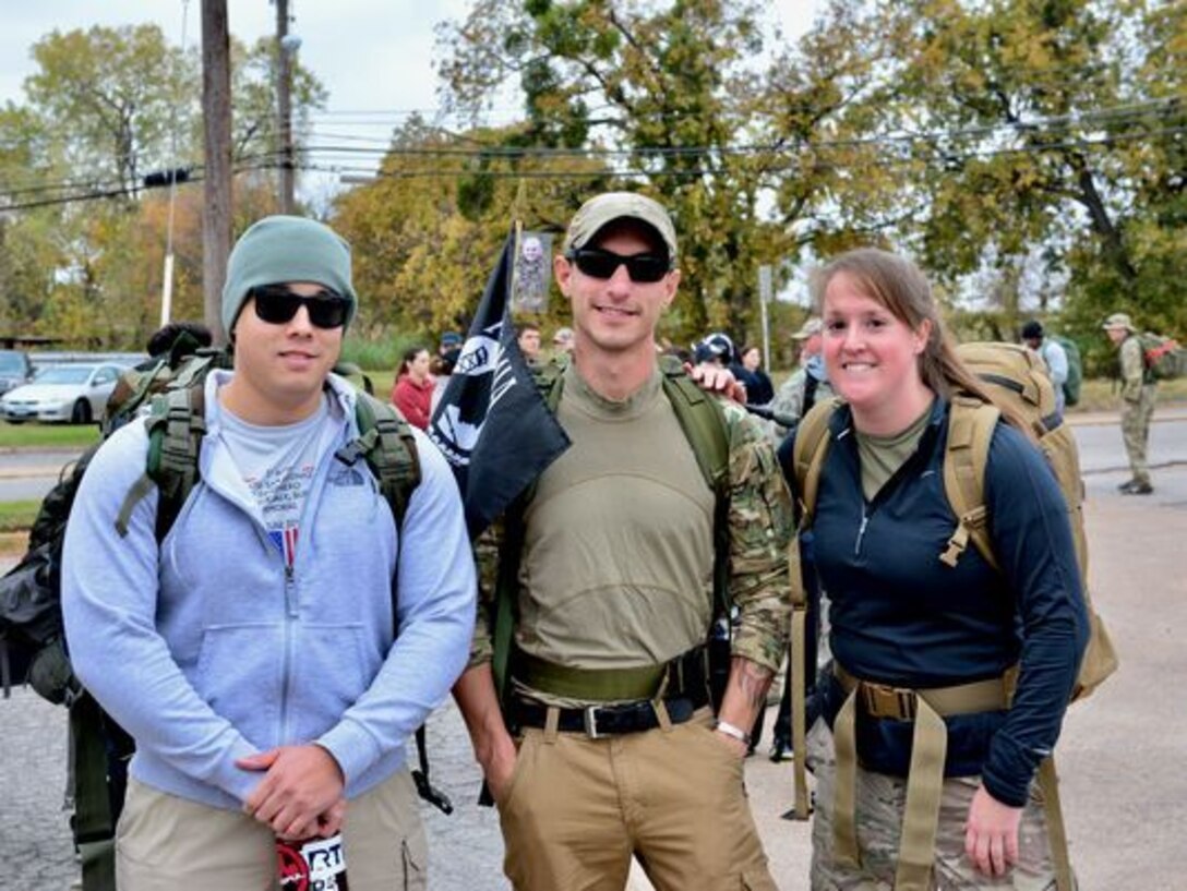 AFOSI SAs participate in Veterans Day ruck march.