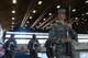 Senior Airman Andrew Zander, a formal training instructor assigned to the United States Air Force Honor Guard, Joint Base Anacostia-Bolling, DC, leads Airmen from the Ellsworth Air Force Base, S.D., Honor Guard in parade manuals at the Pride Hangar on base, Oct. 30, 2017. This section of the training was the most advanced portion of the training class, it pushed Airmen to learn how to move fluidly with their weapons and maintain control while showcasing the skill and ability of the ceremonial guardsmen. (U.S. Air Force photo by Airman Nicolas Z. Erwin)