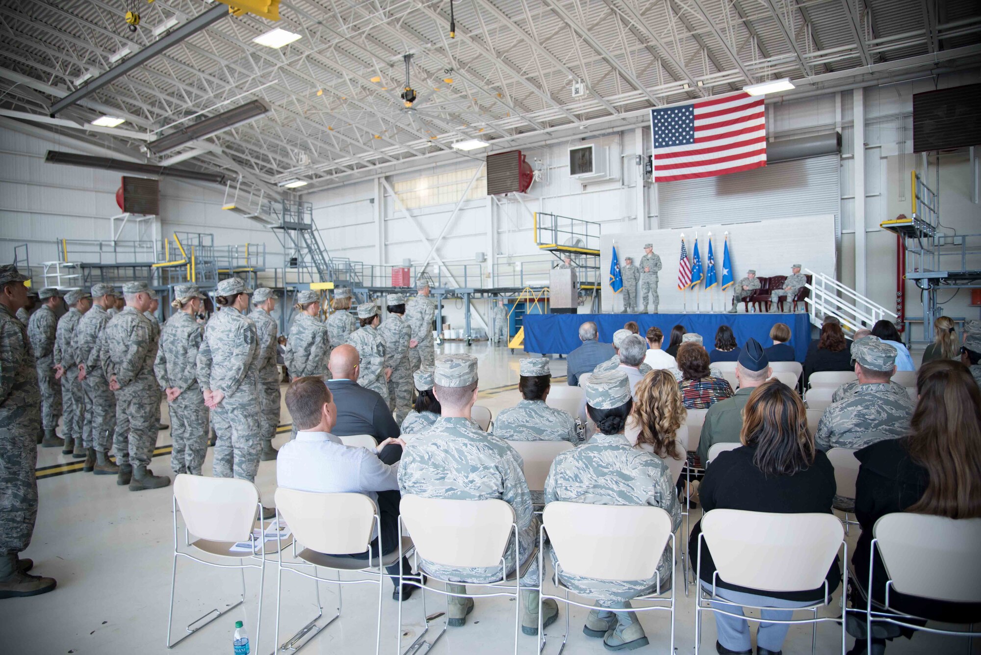 Maj. Gen. Craig La Fave, 22nd Air Force commander, speaks to the audience during his change of command ceremony Nov. 14,1017 at Keesler Air Force Base, Mississippi (U.S. Air Force photo by Maj. Marnee A.C. Losurdo)
