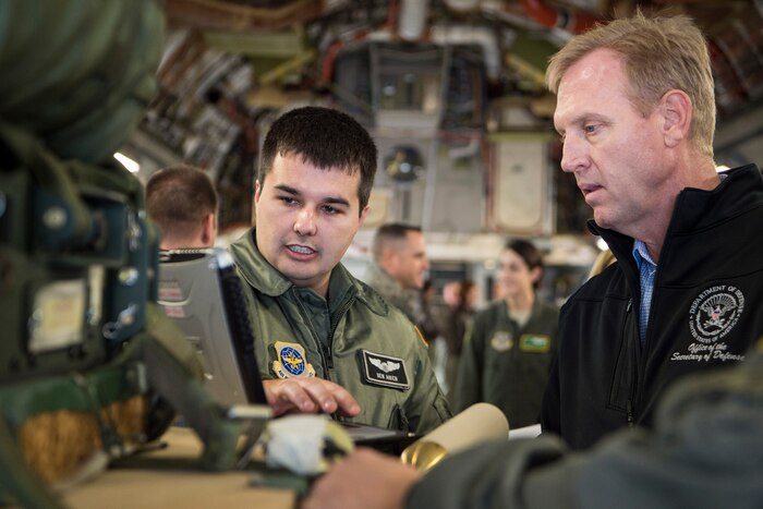 Deputy Defense Secretary Pat Shanahan learns about being mission ready.