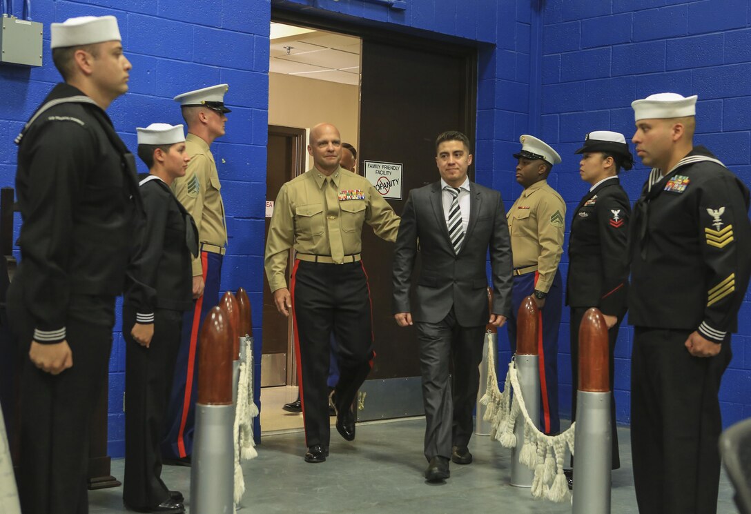 Marine Corps veteran Lance Cpl. Gonzalez receives award upgrade to Navy Cross.
