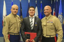 Marine Corps veteran Lance Cpl. Gonzalez receives award upgrade to Navy Cross.