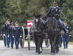 The casket of retired Gen. Richard E. Cavazos, the U.S. Army's first Hispanic four-star general, is transported by the Joint Base San Antonio-Fort Sam Houston Caisson Section during his internment ceremony Nov. 14 at Fort Sam Houston National Cemetery, San Antonio, Texas. In 1976 Mexican-American Cavazos made military history by becoming the first Hispanic to attain the rank of brigadier general in the United States Army. Less than 20 years later, the native Texan would again make history by being appointed the Army's first Hispanic four-star general. He had been retired since 1984 and died Oct. 29 after a long illness at 88.