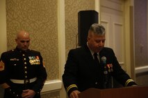 ALEXANDRIA, Va. - Chemical Biological Incident Response Force, CBIRF, U.S. Marine Corps Forces Command, Marines, Sailors and their friends and families commemorated the 242nd anniversary of the United States Marine Corps during CBIRF’s 2017 Marine Corps Birthday Ball at the Hilton Mark Center in Alexandria, Va., Nov. 4, 2017. Maj. Gen. Richard J. Gallant, U.S. Army Commander of Joint Task Force Civil Support, and his wife, Mrs. Carol Gallant, were the guests of honor. (Official U.S. Marine Corps Photos by Cpl. Maverick S. Mejia/ RELEASED)