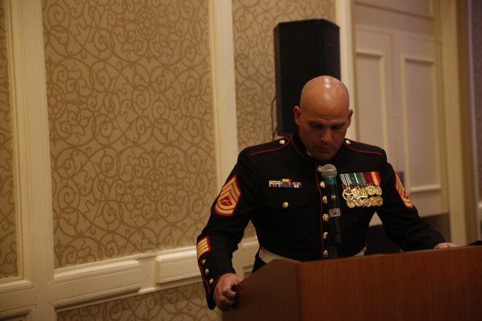 ALEXANDRIA, Va. - Chemical Biological Incident Response Force, CBIRF, U.S. Marine Corps Forces Command, Marines, Sailors and their friends and families commemorated the 242nd anniversary of the United States Marine Corps during CBIRF’s 2017 Marine Corps Birthday Ball at the Hilton Mark Center in Alexandria, Va., Nov. 4, 2017. Maj. Gen. Richard J. Gallant, U.S. Army Commander of Joint Task Force Civil Support, and his wife, Mrs. Carol Gallant, were the guests of honor. (Official U.S. Marine Corps Photos by Cpl. Maverick S. Mejia/ RELEASED)