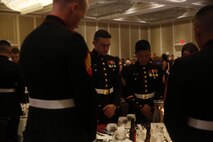 ALEXANDRIA, Va. - Chemical Biological Incident Response Force, CBIRF, U.S. Marine Corps Forces Command, Marines, Sailors and their friends and families commemorated the 242nd anniversary of the United States Marine Corps during CBIRF’s 2017 Marine Corps Birthday Ball at the Hilton Mark Center in Alexandria, Va., Nov. 4, 2017. Maj. Gen. Richard J. Gallant, U.S. Army Commander of Joint Task Force Civil Support, and his wife, Mrs. Carol Gallant, were the guests of honor. (Official U.S. Marine Corps Photos by Cpl. Maverick S. Mejia/ RELEASED)