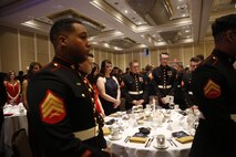 ALEXANDRIA, Va. - Chemical Biological Incident Response Force, CBIRF, U.S. Marine Corps Forces Command, Marines, Sailors and their friends and families commemorated the 242nd anniversary of the United States Marine Corps during CBIRF’s 2017 Marine Corps Birthday Ball at the Hilton Mark Center in Alexandria, Va., Nov. 4, 2017. Maj. Gen. Richard J. Gallant, U.S. Army Commander of Joint Task Force Civil Support, and his wife, Mrs. Carol Gallant, were the guests of honor. (Official U.S. Marine Corps Photos by Cpl. Maverick S. Mejia/ RELEASED)
