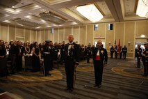 ALEXANDRIA, Va. - Chemical Biological Incident Response Force, CBIRF, U.S. Marine Corps Forces Command, Marines, Sailors and their friends and families commemorated the 242nd anniversary of the United States Marine Corps during CBIRF’s 2017 Marine Corps Birthday Ball at the Hilton Mark Center in Alexandria, Va., Nov. 4, 2017. Maj. Gen. Richard J. Gallant, U.S. Army Commander of Joint Task Force Civil Support, and his wife, Mrs. Carol Gallant, were the guests of honor. (Official U.S. Marine Corps Photos by Cpl. Maverick S. Mejia/ RELEASED)