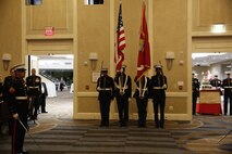 ALEXANDRIA, Va. - Chemical Biological Incident Response Force, CBIRF, U.S. Marine Corps Forces Command, Marines, Sailors and their friends and families commemorated the 242nd anniversary of the United States Marine Corps during CBIRF’s 2017 Marine Corps Birthday Ball at the Hilton Mark Center in Alexandria, Va., Nov. 4, 2017. Maj. Gen. Richard J. Gallant, U.S. Army Commander of Joint Task Force Civil Support, and his wife, Mrs. Carol Gallant, were the guests of honor. (Official U.S. Marine Corps Photos by Cpl. Maverick S. Mejia/ RELEASED)
