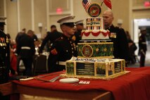 ALEXANDRIA, Va. - Chemical Biological Incident Response Force, CBIRF, U.S. Marine Corps Forces Command, Marines, Sailors and their friends and families commemorated the 242nd anniversary of the United States Marine Corps during CBIRF’s 2017 Marine Corps Birthday Ball at the Hilton Mark Center in Alexandria, Va., Nov. 4, 2017. Maj. Gen. Richard J. Gallant, U.S. Army Commander of Joint Task Force Civil Support, and his wife, Mrs. Carol Gallant, were the guests of honor. (Official U.S. Marine Corps Photos by Cpl. Maverick S. Mejia/ RELEASED)