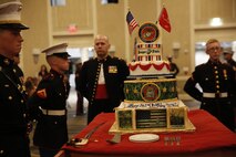 ALEXANDRIA, Va. - Chemical Biological Incident Response Force, CBIRF, U.S. Marine Corps Forces Command, Marines, Sailors and their friends and families commemorated the 242nd anniversary of the United States Marine Corps during CBIRF’s 2017 Marine Corps Birthday Ball at the Hilton Mark Center in Alexandria, Va., Nov. 4, 2017. Maj. Gen. Richard J. Gallant, U.S. Army Commander of Joint Task Force Civil Support, and his wife, Mrs. Carol Gallant, were the guests of honor. (Official U.S. Marine Corps Photos by Cpl. Maverick S. Mejia/ RELEASED)