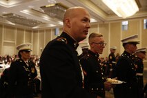 ALEXANDRIA, Va. - Chemical Biological Incident Response Force, CBIRF, U.S. Marine Corps Forces Command, Marines, Sailors and their friends and families commemorated the 242nd anniversary of the United States Marine Corps during CBIRF’s 2017 Marine Corps Birthday Ball at the Hilton Mark Center in Alexandria, Va., Nov. 4, 2017. Maj. Gen. Richard J. Gallant, U.S. Army Commander of Joint Task Force Civil Support, and his wife, Mrs. Carol Gallant, were the guests of honor. (Official U.S. Marine Corps Photos by Cpl. Maverick S. Mejia/ RELEASED)