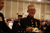 ALEXANDRIA, Va. - Chemical Biological Incident Response Force, CBIRF, U.S. Marine Corps Forces Command, Marines, Sailors and their friends and families commemorated the 242nd anniversary of the United States Marine Corps during CBIRF’s 2017 Marine Corps Birthday Ball at the Hilton Mark Center in Alexandria, Va., Nov. 4, 2017. Maj. Gen. Richard J. Gallant, U.S. Army Commander of Joint Task Force Civil Support, and his wife, Mrs. Carol Gallant, were the guests of honor. (Official U.S. Marine Corps Photos by Cpl. Maverick S. Mejia/ RELEASED)