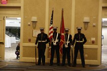 ALEXANDRIA, Va. - Chemical Biological Incident Response Force, CBIRF, U.S. Marine Corps Forces Command, Marines, Sailors and their friends and families commemorated the 242nd anniversary of the United States Marine Corps during CBIRF’s 2017 Marine Corps Birthday Ball at the Hilton Mark Center in Alexandria, Va., Nov. 4, 2017. Maj. Gen. Richard J. Gallant, U.S. Army Commander of Joint Task Force Civil Support, and his wife, Mrs. Carol Gallant, were the guests of honor. (Official U.S. Marine Corps Photos by Cpl. Maverick S. Mejia/ RELEASED)