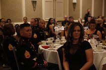 ALEXANDRIA, Va. - Chemical Biological Incident Response Force, CBIRF, U.S. Marine Corps Forces Command, Marines, Sailors and their friends and families commemorated the 242nd anniversary of the United States Marine Corps during CBIRF’s 2017 Marine Corps Birthday Ball at the Hilton Mark Center in Alexandria, Va., Nov. 4, 2017. Maj. Gen. Richard J. Gallant, U.S. Army Commander of Joint Task Force Civil Support, and his wife, Mrs. Carol Gallant, were the guests of honor. (Official U.S. Marine Corps Photos by Cpl. Maverick S. Mejia/ RELEASED)