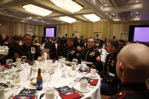 ALEXANDRIA, Va. - Chemical Biological Incident Response Force, CBIRF, U.S. Marine Corps Forces Command, Marines, Sailors and their friends and families commemorated the 242nd anniversary of the United States Marine Corps during CBIRF’s 2017 Marine Corps Birthday Ball at the Hilton Mark Center in Alexandria, Va., Nov. 4, 2017. Maj. Gen. Richard J. Gallant, U.S. Army Commander of Joint Task Force Civil Support, and his wife, Mrs. Carol Gallant, were the guests of honor. (Official U.S. Marine Corps Photos by Cpl. Maverick S. Mejia/ RELEASED)