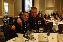 ALEXANDRIA, Va. - Chemical Biological Incident Response Force, CBIRF, U.S. Marine Corps Forces Command, Marines, Sailors and their friends and families commemorated the 242nd anniversary of the United States Marine Corps during CBIRF’s 2017 Marine Corps Birthday Ball at the Hilton Mark Center in Alexandria, Va., Nov. 4, 2017. Maj. Gen. Richard J. Gallant, U.S. Army Commander of Joint Task Force Civil Support, and his wife, Mrs. Carol Gallant, were the guests of honor. (Official U.S. Marine Corps Photos by Cpl. Maverick S. Mejia/ RELEASED)