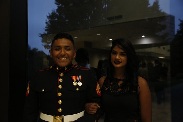 ALEXANDRIA, Va. - Chemical Biological Incident Response Force, CBIRF, U.S. Marine Corps Forces Command, Marines, Sailors and their friends and families commemorated the 242nd anniversary of the United States Marine Corps during CBIRF’s 2017 Marine Corps Birthday Ball at the Hilton Mark Center in Alexandria, Va., Nov. 4, 2017. Maj. Gen. Richard J. Gallant, U.S. Army Commander of Joint Task Force Civil Support, and his wife, Mrs. Carol Gallant, were the guests of honor. (Official U.S. Marine Corps Photos by Cpl. Maverick S. Mejia/ RELEASED)