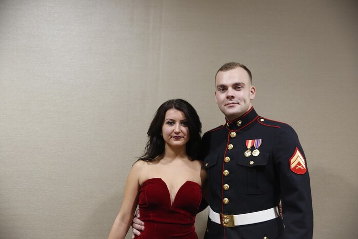 ALEXANDRIA, Va. - Chemical Biological Incident Response Force, CBIRF, U.S. Marine Corps Forces Command, Marines, Sailors and their friends and families commemorated the 242nd anniversary of the United States Marine Corps during CBIRF’s 2017 Marine Corps Birthday Ball at the Hilton Mark Center in Alexandria, Va., Nov. 4, 2017. Maj. Gen. Richard J. Gallant, U.S. Army Commander of Joint Task Force Civil Support, and his wife, Mrs. Carol Gallant, were the guests of honor. (Official U.S. Marine Corps Photos by Cpl. Maverick S. Mejia/ RELEASED)