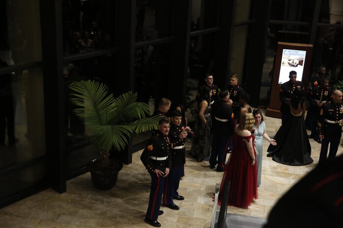 ALEXANDRIA, Va. - Chemical Biological Incident Response Force, CBIRF, U.S. Marine Corps Forces Command, Marines, Sailors and their friends and families commemorated the 242nd anniversary of the United States Marine Corps during CBIRF’s 2017 Marine Corps Birthday Ball at the Hilton Mark Center in Alexandria, Va., Nov. 4, 2017. Maj. Gen. Richard J. Gallant, U.S. Army Commander of Joint Task Force Civil Support, and his wife, Mrs. Carol Gallant, were the guests of honor. (Official U.S. Marine Corps Photos by Cpl. Maverick S. Mejia/ RELEASED)