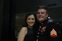 Chemical Biological Incident Response Force, CBIRF, U.S. Marine Corps Forces Command, Marines, Sailors and their friends and families commemorated the 242nd anniversary of the United States Marine Corps during CBIRF’s 2017 Marine Corps Birthday Ball at the Hilton Mark Center in Alexandria, Va., Nov. 4, 2017. Maj. Gen. Richard J. Gallant, U.S. Army Commander of Joint Task Force Civil Support, and his wife, Mrs. Carol Gallant, were the guests of honor. (Official U.S. Marine Corps Photos by Cpl. Maverick S. Mejia/ RELEASED)